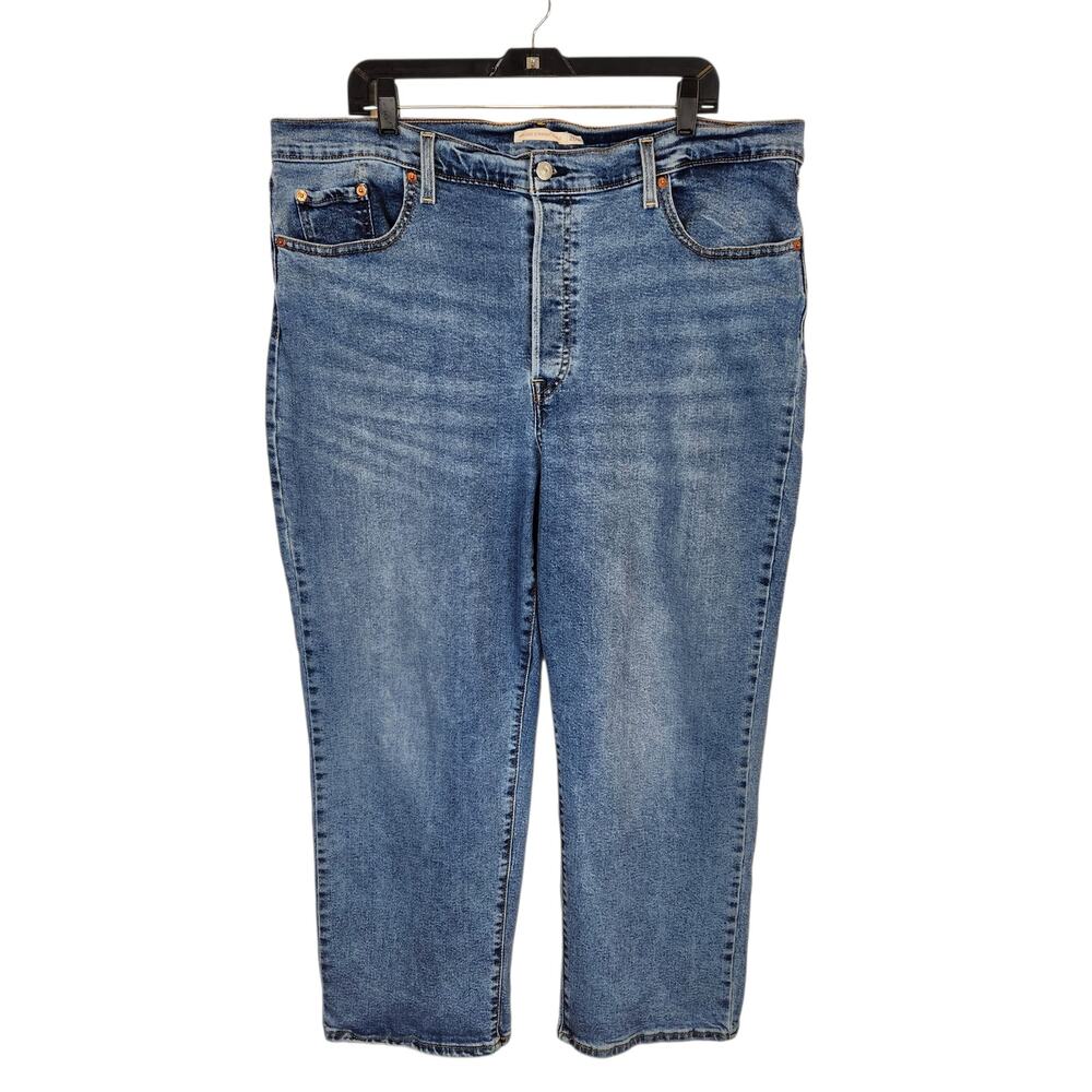 Levi's Women's Ribcage Straight Ankle Button Fly Jeans Medium Wash Size 20W